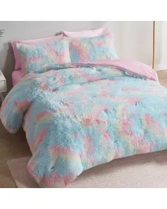 نوفا هوم طقم لحاف شتوي فرو طويل "Ombre" - مجوز/مجوز كبير - 6 قطع - متعدد الألوان متوفر في ذا سكاوت - عمّان، الأردن