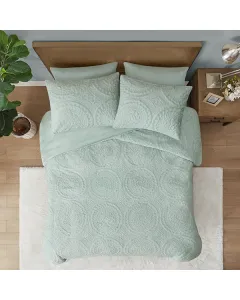 Image of "Nova Home Arya Winter Embroidered Fur Comforter Set - Single/Twin - 4Pcs - Green" from TheScout Marketplace