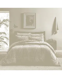 Image of "Nova Home Rhodes Winter Jaquard Flannel Comforter Set - King/Super King - 6 Pcs - Beige" from TheScout Marketplace