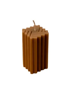 شمعة مخططة/هندسية - 110 جم - عسلي
