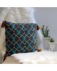 نوفا هوم غطاء وسادة تطريز يدوي  -  100%قطن - 45x45 سم - رمادي متوفر في ذا سكاوت - عمّان، الأردن