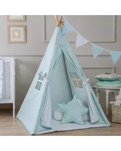 فونا بيبي-خيمة "Tepee " للأطفال - قطن 100% - أزرق فاتح متوفر في ذا سكاوت - عمّان، الأردن