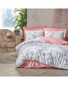 نوفا هوم "Cathi" طقم وجه لحاف بتصميم مطبوع - 100% قطن - أبيض (متوفر بعدة مقاسات) متوفر في ذا سكاوت - عمّان، الأردن