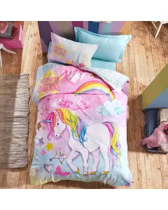 نوفا هوم "Dream" طقم وجه لحاف للأطفال - 100% قطن - مفرد/مفرد كبير - 3 قطع - زهري متوفر في ذا سكاوت - عمّان، الأردن