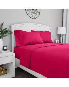 فيلدكريست شرشف فلات بتصميم سادة - 100% قطن - 220 خيط لكل انش مربع - مفرد\مفرد كبير - فوشيا متوفر في ذا سكاوت - عمّان، الأردن