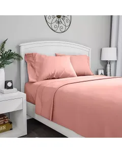 فيلدكريست شرشف فلات بتصميم سادة - 100% قطن - 220 خيط لكل انش مربع - مفرد\مفرد كبير - وردي داكن متوفر في ذا سكاوت - عمّان، الأردن