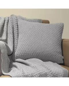 نوفا هوم "Pearly" غطاء وسادة محبوك يدوياً - 100% قطن - 45x45 سم - فاتح رمادي متوفر في ذا سكاوت - عمّان، الأردن