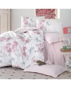 نوفا هوم "Rosella" طقم وجه لحاف بتصميم مطبوع - 100% قطن - زهري (متوفر بعدة مقاسات) متوفر في ذا سكاوت - عمّان، الأردن