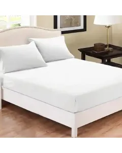 فيلدكريست طقم شرشف مطاط بتصميم سادة - 100% قطن - 220 خيط لكل انش مربع - أبيض (متوفر بعدة مقاسات) متوفر في ذا سكاوت - عمّان، الأردن